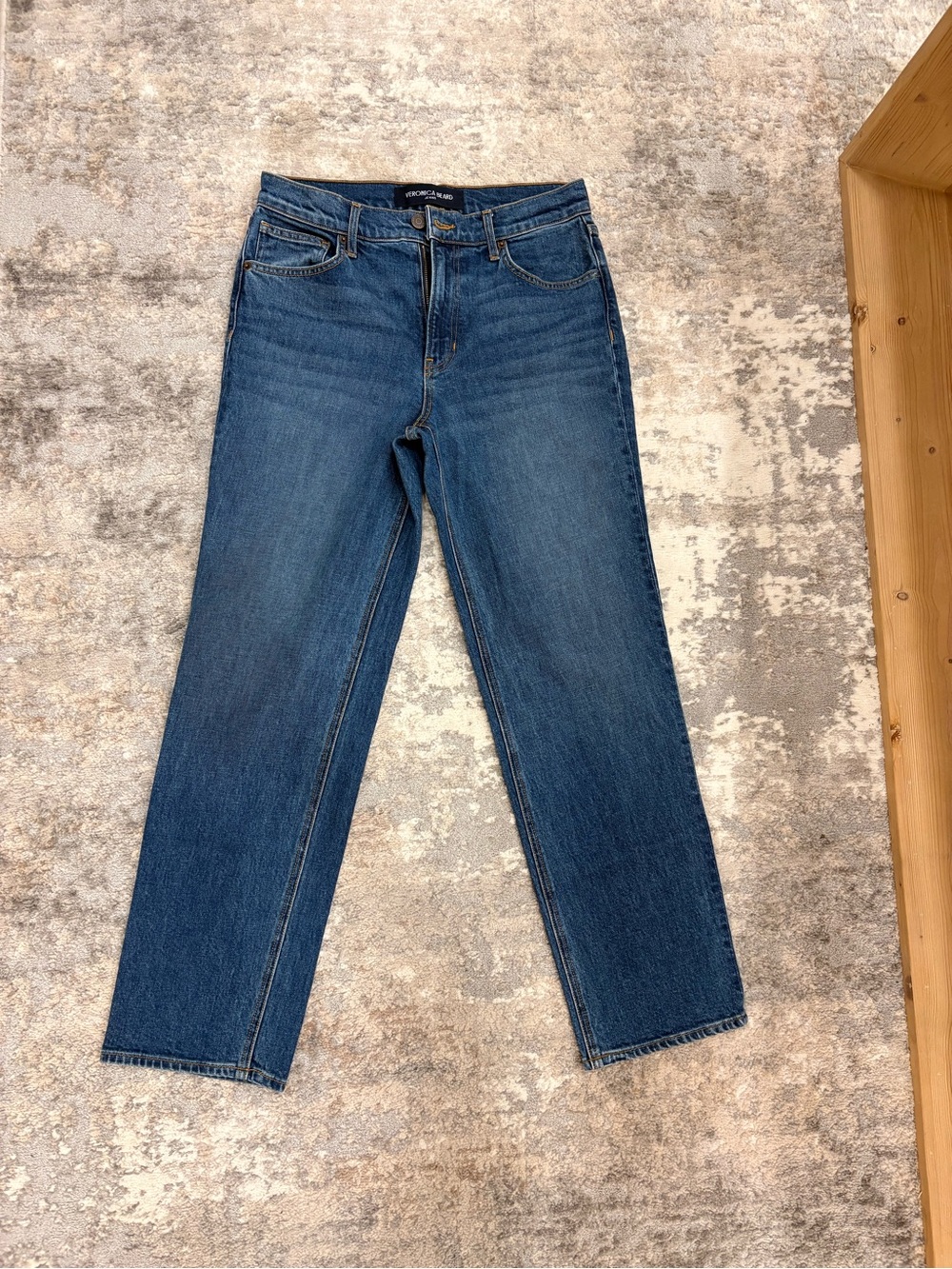 Veronica Beard Straight-Leg Jeans in Medium Blue Wash